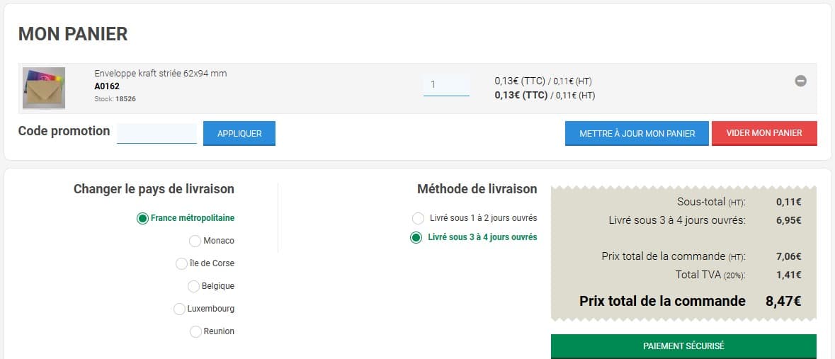 Code promo Enveloppes France