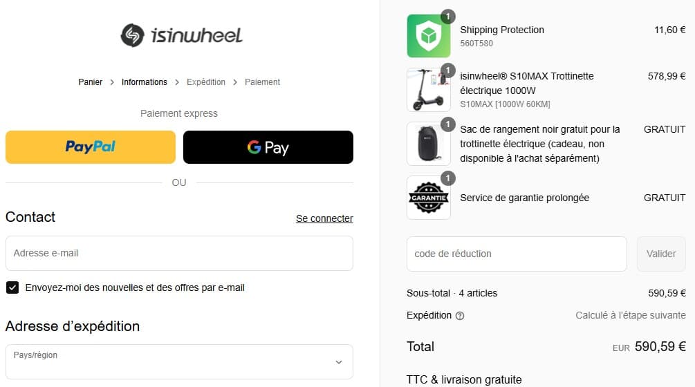 Code promo Isinwheel