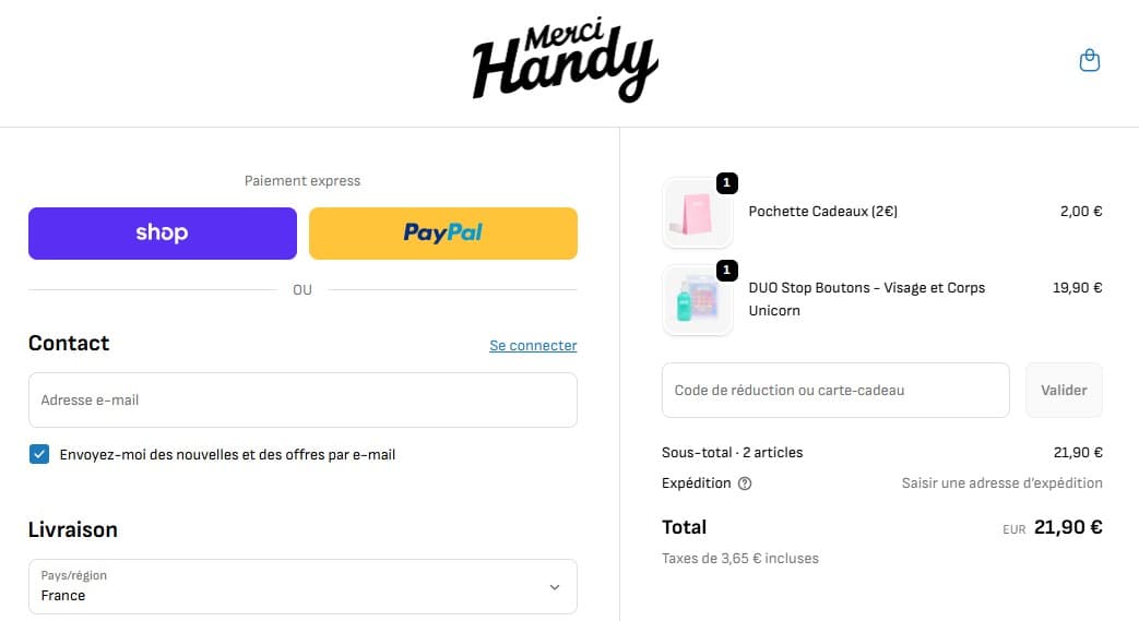 Code promotionnel Merci Handy