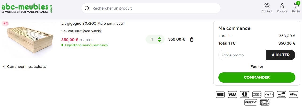 Code promotionnel ABC Meubles