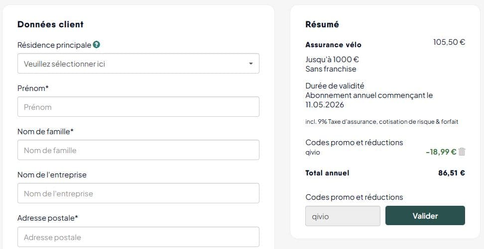 Code promo Qivio