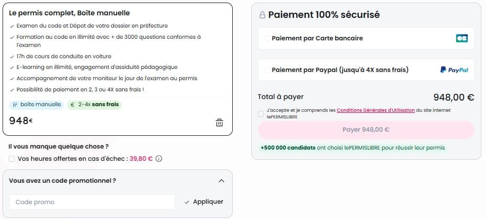 Code promo lePERMISLIBRE