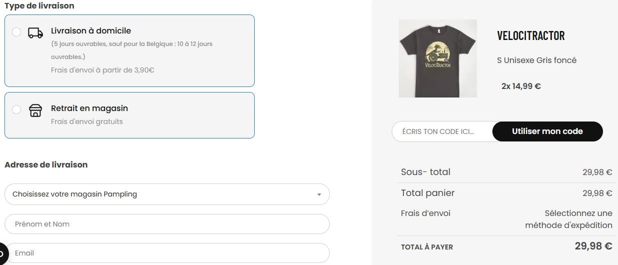 Code promo Pampling