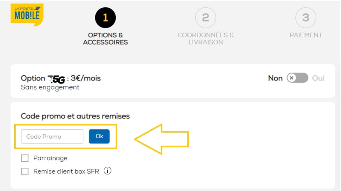 Où mettre mon code promo La Poste Mobile ?