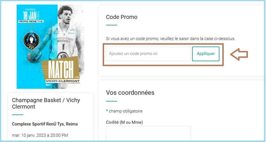 Où mettre mon code promo See Tickets valide ?