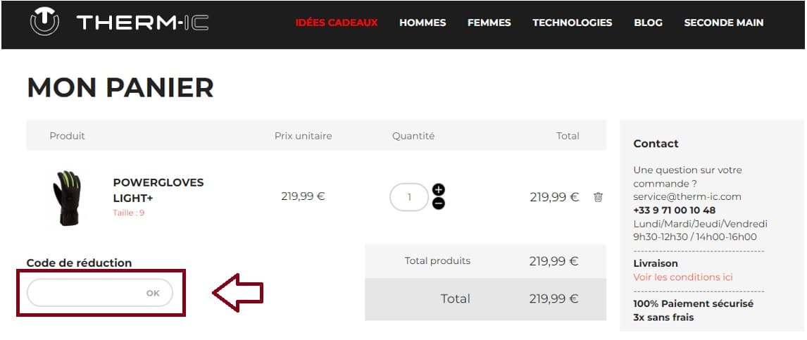 Où mettre mon code promo Therm-ic valide ?