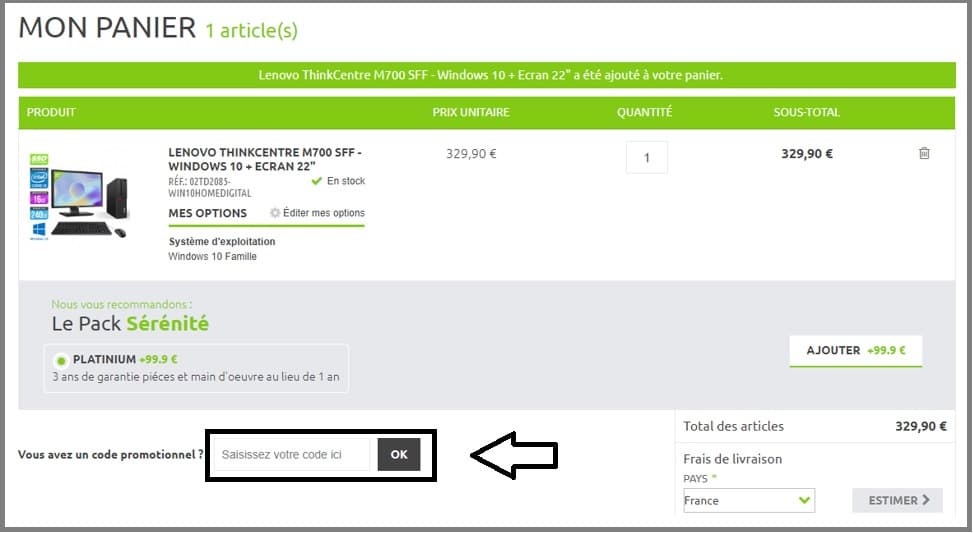 Où mettre mon code promo Trade Disccount valide ?