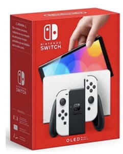 Nintendo Console Switch (Modèle OLED) avec Station d'Accueil/Manettes Joy-Con Blanches