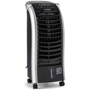 KLARSTEIN Maxfresh - Refroidisseur d'air 3-en-1 - humidificateur, Ventilateur, Refroidisseur, 65W, 444 m³/h, 4 Vitesses, Modes: Normal/Nature/Nuit, minuterie jusqu'à 15h, réservoir: 6L - Noir/Argent