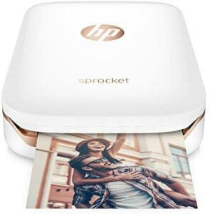 HP Sprocket Imprimante photo portable (Blanc) Imprime instantanément des photos autocollantes ZINK 2x3 "à partir de votre appareil iOS et Android