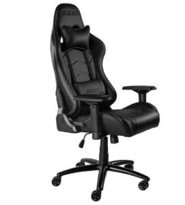 REKT BG1-RS Chaise de Bureau Gaming Tissu Noir Confort Premium - Supporte jusqu'à 150 Kg - Accoudoirs 3D - 180 degrés - Fauteuil Gamer Chaise Gaming Tissu (Rouge)