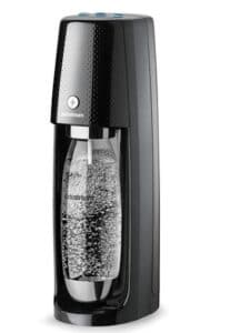 Sodastream Machine à Eau Pétillante et Soda Spirit One Touch, Fonctionnement Électrique, Couleur : Noir, 1 Bouteille en PET 1 L avec Base en Métal et 1 Cylindre de CO2 60 L