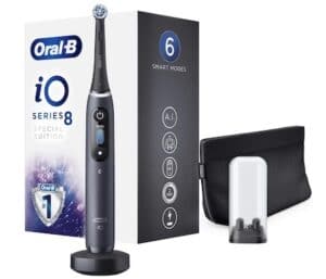 Oral-B iO 4N Brosse À Dents Électrique Noire connectée Bluetooth, 1 Brossette, 1 Étui De Voyage
