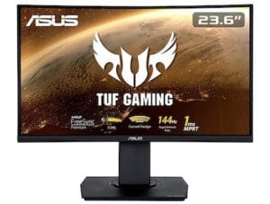 ASUS TUF Gaming VG24VQ - Ecran PC Gamer eSport 23,6" FHD -Dalle VA incurvée - 144Hz - 1ms - 16:9 - 1920x1080 - Display Port & 2x HDMI - Haut-parleurs - AMD FreeSync - Extreme Low Motion Blur