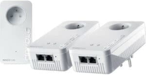 devolo Magic 2 WiFi next : Kit CPL WiFi Multiroom le plus rapide du monde (2400 Mbits/s, 5 ports Ethernet Gigabit) idéal télétravail et streaming, prises françaises