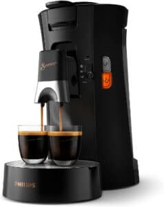 Philips SENSEO Select Machine à café à dosettes, Intensity Plus, Crema Plus, Sauge, Une ou deux tasses à la fois, Bec verseur métallique ajustable (CSA240/61)