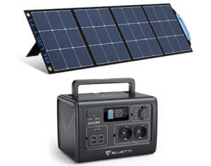BLUETTI Groupe Électrogène Solaire EB55, 537Wh Batterie LiFePO4 de Secours, 700W CA 230 V/CC 12 V/USB-C, Générateur d'Énergie Solaire pour Camping, Voyage