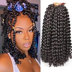 Leeven 12 Inch Natural Water Wave Crochet Twist Hair for Butterfly Faux Locs 7 Packs Short Passion Twist Crochet Hair Braids for Black Women Synthetic Passion Twist Hair Extension 4#