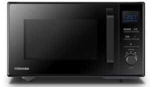 Toshiba Micro-ondes 4-en-1 25L MW2-AC25TF(BK), Micro-ondes pose libre avec Fonction Air Chaud & Gril & Combi, 900W/1100W Gril/2100W Air Chaud, intérieur émaillé, Noir
