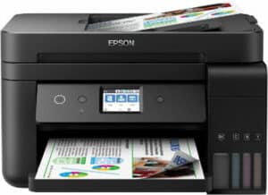 Epson Imprimante EcoTank ET-4750 avec réservoir, Multifonction 4-en-1: Imprimante recto verso/ Scanner/Copieur /Fax, A4, Jet d'encre couleur, Wifi Direct, Ethernet, Ecran tactile, Faible coût par page