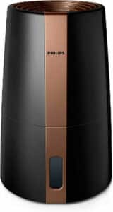 Philips Série 3000 Humidificateur d'Air - Technologie NanoCloud - Pièce 42m² - Mode Nuit - Design Elégant - Noir et Cuivre (HU3918/10)
