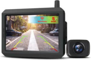 AUTO-VOX W7 Kit de Camera de Recul sans Fil avec Ecran LCD 5", Etanche IP68 Camera de Recul, Vision Nocturne, pour Voitures, Camions, Caravanes, Remorques, Camping-Cars et Camionnettes