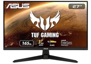 ASUS TUF Gaming VG277Q1A - Ecran PC Gamer eSport 27" FHD - Dalle VA - 165Hz - 1ms - 1920x1080 - 350cd/m² - Display Port & 2x HDMI - Haut-parleurs - AMD FreeSync Premium - Extreme Low Motion Blur