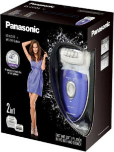 Panasonic Epilateur ES-ED23 avec 3 Accessoires, Epilation en 1 Seul Passage, Double Disque, 48 Pincettes, Tête Pivotante à 60°, Wet & Dry, Violet