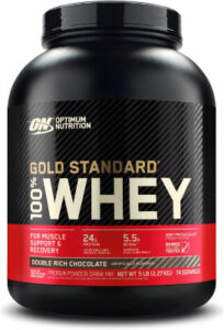 Optimum Nutrition Gold Standard 100% Whey, Poudre de Protéines pour Construction et Récupération Musculaire, avec Glutamine et Acides Aminés BCAA Naturels, Double Chocolat, 73 Portions, 2,26 kg