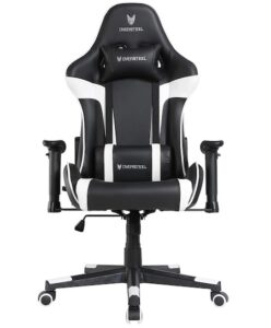 Oversteel - ULTIMET Chaise de gaming professionnel en simili cuir, accoudoirs 2D, réglable en hauteur, dossier inclinable à 180°, piston à gaz classe 3, jusqu'à 120Kg, couleur blanc